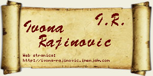 Ivona Rajinović vizit kartica